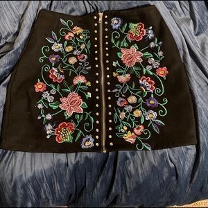 Love & Other Things zip up suede skirt